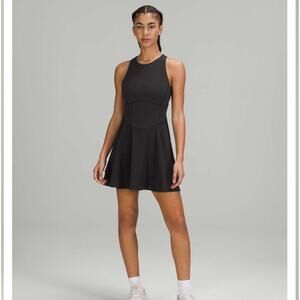 Lululemon Court Crush Dress Black Tennis Dress Women's Size 6